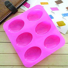 Load image into Gallery viewer, 0774 Silicon 6 Cavity Non Stick Oval Shape Mould Tray
