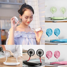 Load image into Gallery viewer, 875 Portable USB Battery Rechargeable Mini Fan - Headphone Design Wearable Neckband Fan