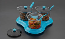 Load image into Gallery viewer, 609 Multipurpose Dining Set Jar and tray holder, Chutneys/Pickles/Spices Jar - 3pc