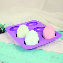 Load image into Gallery viewer, 0774 Silicon 6 Cavity Non Stick Oval Shape Mould Tray