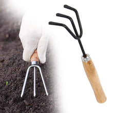Load image into Gallery viewer, Your Brand Gardening Tools - Falcon Gloves, Flower Cutter/Scissor & Garden Tool Wooden Handle (3pcs-Hand Cultivator, Small Trowel, Garden Fork)