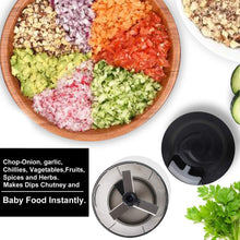 Load image into Gallery viewer, 741 Mini Pull Chopper 450ml Handy Plastic Chopper with Triple SS Blade