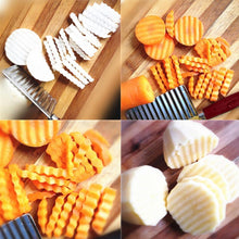 Load image into Gallery viewer, 2007_Crinkle Cut Knife Potato Chip Cutter With Wavy Blade French Fry Cutter