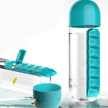 Load image into Gallery viewer, 365 -7 Days Pill Tablet Medicine Organizer with Water Bottle 600ml