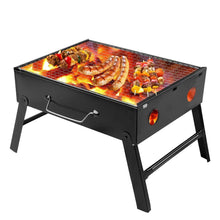 Load image into Gallery viewer, 126 Folding Barbeque Charcoal Grill Oven (Black, Carbon Steel)