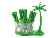 Load image into Gallery viewer, 111 Dining/Cutlery Set with Coconut Tree Design stand(24pcs)