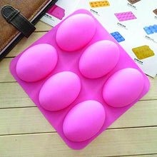 Load image into Gallery viewer, 0774 Silicon 6 Cavity Non Stick Oval Shape Mould Tray