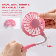 Load image into Gallery viewer, 875 Portable USB Battery Rechargeable Mini Fan - Headphone Design Wearable Neckband Fan