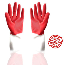 Load image into Gallery viewer, 672 - Dual Color Reusable Rubber Hand Gloves (Red + White) - 1 pc

