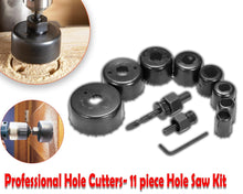 Load image into Gallery viewer, 428 Wood Hole Saw Cutting Set (11 pcs, 19-64mm, Multicolour)
