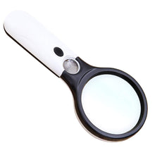 Load image into Gallery viewer, 449 Handheld Reading Magnifier Glass 3X, 45X with 3 LED Lights for Reading/Maps/Watch Repair
