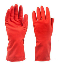 Load image into Gallery viewer, 661 - Flock line Reusable Rubber Hand Gloves (Red) - 1pc
