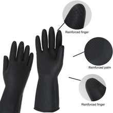 Load image into Gallery viewer, 673 - Heavy Reusable Rubber Hand Gloves (Black) - 1pc
