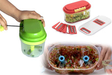 Load image into Gallery viewer, Your Brand Plastic Kitchen Chopper Non Electric Cutter Mixer with 6 Pieces Slicing Blades, Multicolour, Medium
