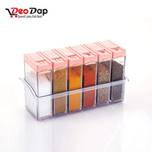 Load image into Gallery viewer, 122 Plastic Spice Jars (6 pcs, 14x22x8cm, Multicolour)
