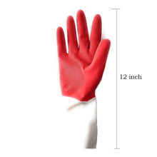 Load image into Gallery viewer, 672 - Dual Color Reusable Rubber Hand Gloves (Red + White) - 1 pc
