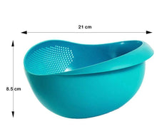 Load image into Gallery viewer, 081A Multi-Function with Integrated Colander Mixing Bowl Washing Rice, Vegetable and Fruits Drainer Bowl-Size: 21x17x8.5cm
