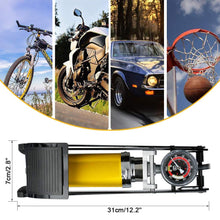Load image into Gallery viewer, 532 Portable High Pressure Tire 116 psi Air Pump Foot Inflator with Gauge

