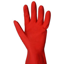 Load image into Gallery viewer, 661 - Flock line Reusable Rubber Hand Gloves (Red) - 1pc
