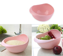 Load image into Gallery viewer, 081A Multi-Function with Integrated Colander Mixing Bowl Washing Rice, Vegetable and Fruits Drainer Bowl-Size: 21x17x8.5cm
