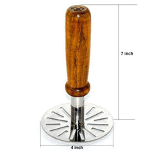 Load image into Gallery viewer, 064 Stainless Steel Potato Masher, Pav Bhaji Masher with wooden handle
