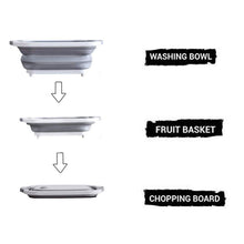Load image into Gallery viewer, 098 Foldable Chopping Board, Dish Rack, Washing Bowl &amp; Draining Basket, 3in1 Multi-Function
