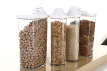 Load image into Gallery viewer, Your Brand Cereal Dispenser Easy Flow Storage Jar 750 ml 12 Pcs Set, Plastic, 10 in, White
