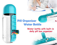 Load image into Gallery viewer, 365 -7 Days Pill Tablet Medicine Organizer with Water Bottle 600ml
