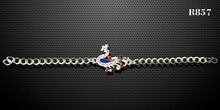 Load image into Gallery viewer, Rakshabandhan -Designer Color Rakhi Silver Chain Rakhi
