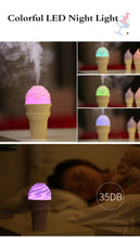 Load image into Gallery viewer, 396 Ice cream Humidifier Mini Ultrasonic Humidifiers Led Night Light Aroma Essential Oil Diffuser USB Fogger Car Air freshener
